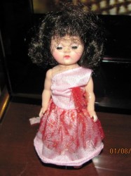 7 1/2'' 1950s CUTIE SAUCY WALKER BLACK HAIRED UNMARKED DOLL #1248